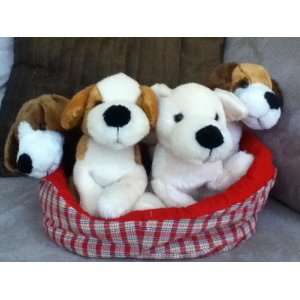  Basket of 4 Adorable Puppies 