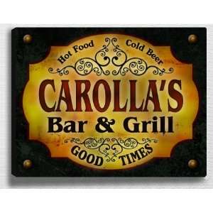  Carollas Bar & Grill 14 x 11 Collectible Stretched 