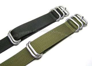 20mm 22mm Military Diver 4 Ring Nylon Watch Band Strap  