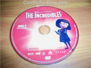 DISNEY THE INCREDIBLES ~ FULL SCREEN 2 DVD (DISCs ONLY) 786936279979 