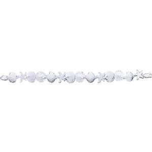  Sterling Silver Seashell Fancy Link Bracelet 7 Jewelry