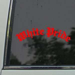  White Pride Red Decal Car Truck Bumper Window Red Sticker 
