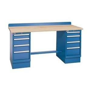  Technical Workbench W/4 Drawer Cabinets, Butcher Block Top 