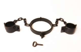 IRON NECK AND WRIST SHACKLES  MANACLES CUFFS HANDCUFFS MEDIEVEL 