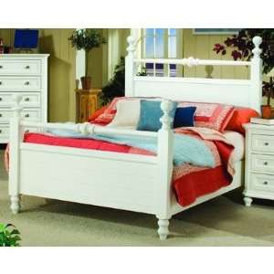   889 Series Panel Bed in White Size Eastern King Furniture & Decor