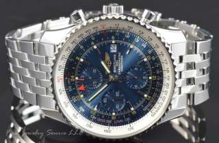 MENS BREITLING NAVITIMER WORLD GMT CHRONOGRAPH AUTOMATIC WATCH A24322 