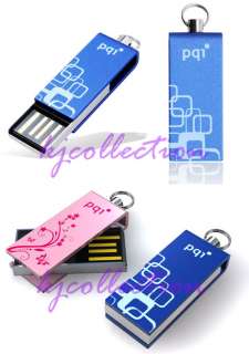 PQI 16GB 16G USB Mini Metal Flash Drive Strap i812 Blue  