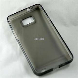 SMOKY BLACK CLEAR Samsung i9100 Galaxy S2 Soft TPU Case Cover Bumper 