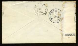 HAWAII Sc#U2 Stationery Envelope Uprated #42, 52 Honolulu to Germany 
