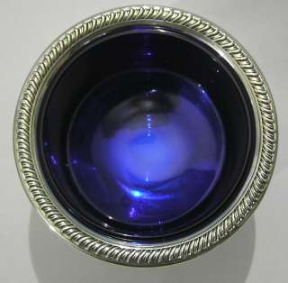 Salt Cellar Fisher Gadroon Border Cobalt Liner 481