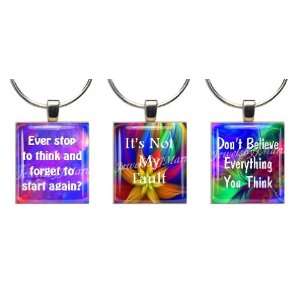 FUNNY QUOTES ~ Scrabble Tile Wine Glass Charms ~ Set #2 ~ PAIR & A 
