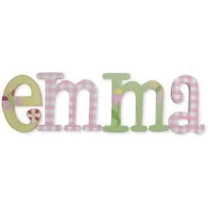   gingham and flowers whimsical style letters