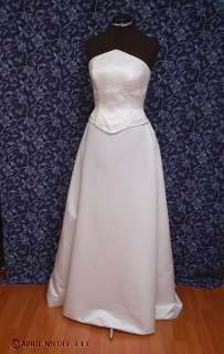 Pronovias Soft White Satin Strapless Wedding Dress 8  