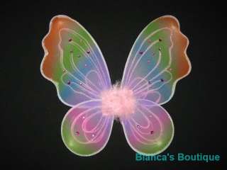 NEW IN PACKAGE) Girls Butterfly Fairy Wings Boutique Halloween 