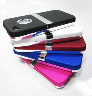NEW apple iphone case 4g hard chrome stand cover body  