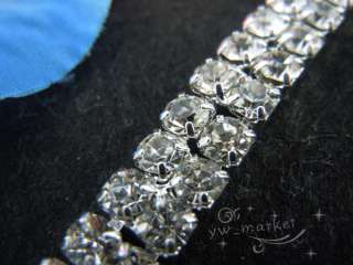 row clear crystal rhinestone trims close chain silver ss16 x 1 yard 