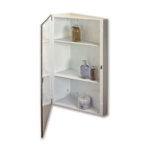   Corner Cabinet Surface Mount 16W x 30H Chrome Trim Medicine Cabinet