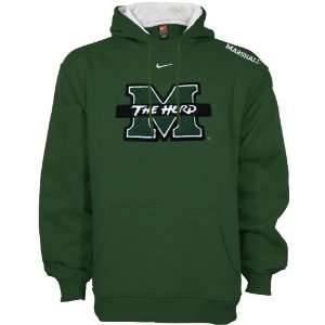Nike Marshall Thundering Herd Green Bump & Run Hoody Sweatshirt 