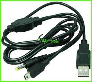 in 1 USB A to B Mini 5 Pin Data/Charger Cable for PSP  