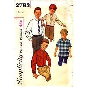  Simplicity 2783 Sewing Pattern Boys Dress & Sport Shirt 