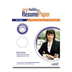  Fine Linen Resume Paper, White