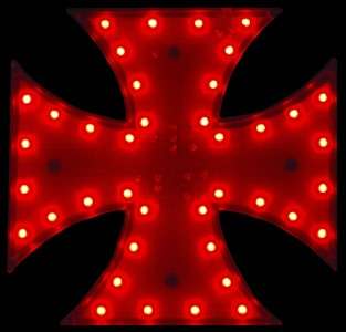 LED Red Light Up Maltese Iron Cross Brake Light  