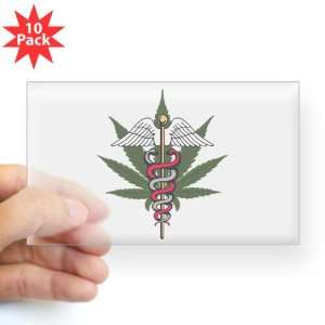   Clear (Rectangle 10Pk) Medical Marijuana Symbol 
