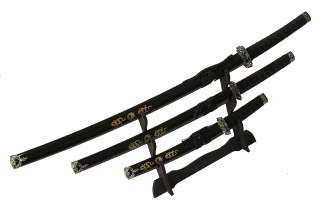 3pc Japanese Samurai Sword Set Katana Swords Ying Yang Symbol Set With 