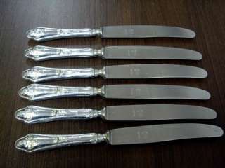 SET OF 6 VINTAGE DINNER KNIVES CHIPPENDALE TURMUS  