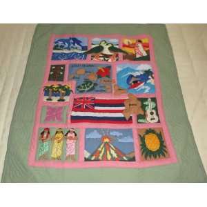   Of Hawaii crib baby comforter blanket hand quilted and wall hanging