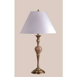   Lamp with Charlotte Red Shade in Caramelized Bronze