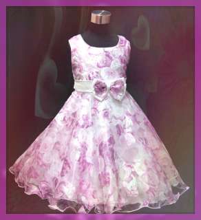 US PU3233 Purples Easter Party Flowers Girls Pageant Dress SIZE 2,3,4 