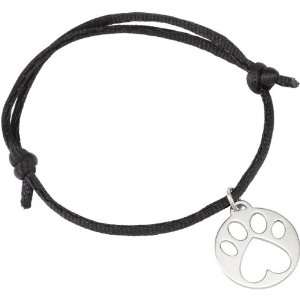 85145 Silver Black Bracelet Our Cause For Paws Dog Paw Charm On Black 