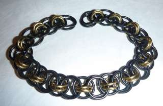 Black magnetite coated stainless and brass Helm Chain