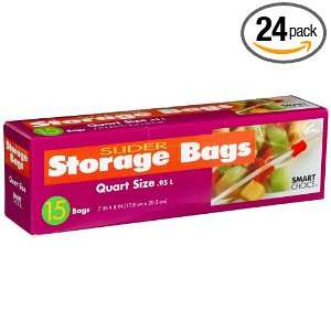  Smart Choice1 Quart Slider Storage Bags, 12 Count Box 