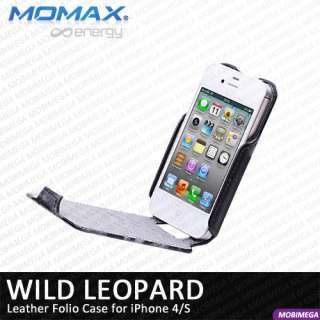 Momax CoreCase GM Wild Leopard Folio Case Cover iPhone 4 4S   Black 