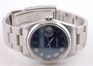  OYSTER PERPETUAL DATEJUST WITH BLUE ROMAN NUMERAL DIAL   116200  