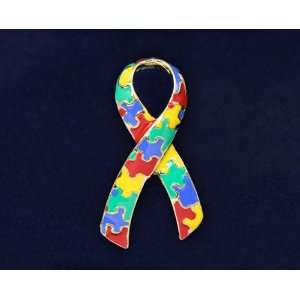  Autism Ribbon Pins   Large Ribbon (Retail) Everything 