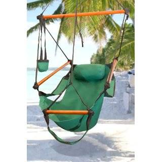 New Deluxe Green Sky Air Chair Swing Hanging Hammock Chair W/ Pillow 