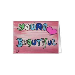  Youre Beautiful   Colorful Words Card Health & Personal 