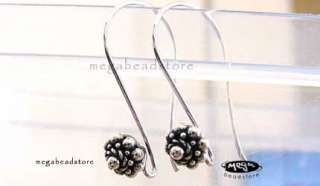 BALI STERLING SILVER Flower Earwire Bead Earring F259  