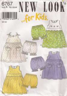 NEW LOOK 6767 Toddler Play Clothes ½ 4 NEW PATTERN  