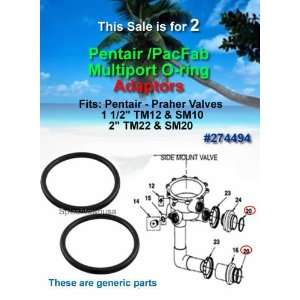 Pentair / PacFab / Praher Side Mount Multiport Valve Adapter O rings 2 