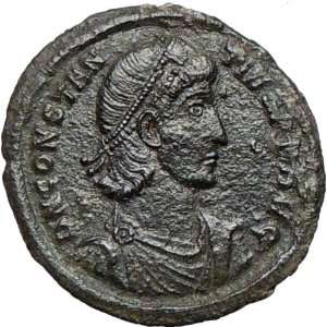 CONSTANTIUS II 348AD AE2 Ancient Authentic Roman Coin BATTLE Horseman