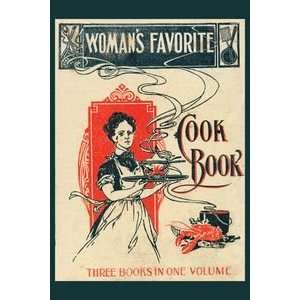 Womans Favorite Cook Book   12x18 Framed Print in Gold Frame (17x23 