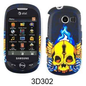   COATED HARD CASE FOR SAMSUNG FLIGHT II 2 A927 TEXTURED SKULL WINGS