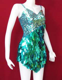 Party Latin Dance Drag Queen Costume Sequin Dress S M  
