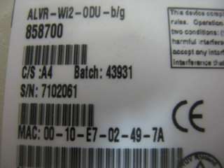 ALVARION ALVR Wi2 ODU b/g WIFI AP2611A TE1143 858700  