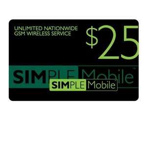  Simple Mobile $25 Airtime Card Cell Phones & Accessories