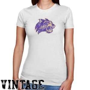 NCAA Western Carolina Catamounts Ladies White Distressed Logo Vintage 